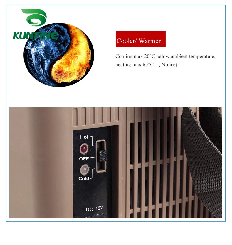 KUNFINE 12 В DC автомобильный холодильник 6L Многофункциональный Холодильник переносной холодильник морозильник Коричневый низкая энергия 28 Вт