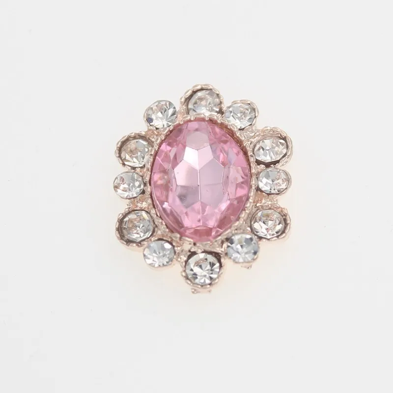 12 Light pink button Овальные акриловые пуговицы со стразами плоские с оборота драгоценные камни Botones DIY Аппликация на одежду металлические украшения ремесла поставки - Цвет: 12 Light pink button