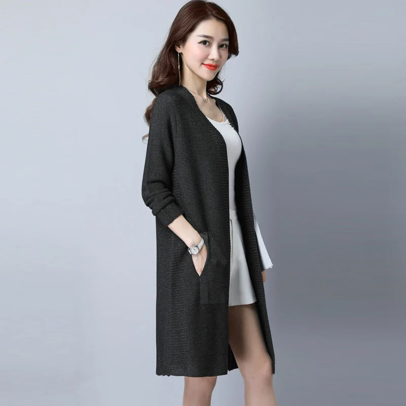 Long Cardigan Female 2018 Autumn Winter Women Sleeve Sweater Knitted Cardigans Coat For Jacket Tops |