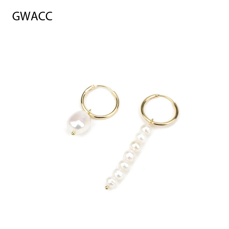 GWACC Асимметричные жемчужные Висячие серьги для женщин в стиле барокко винтажные
