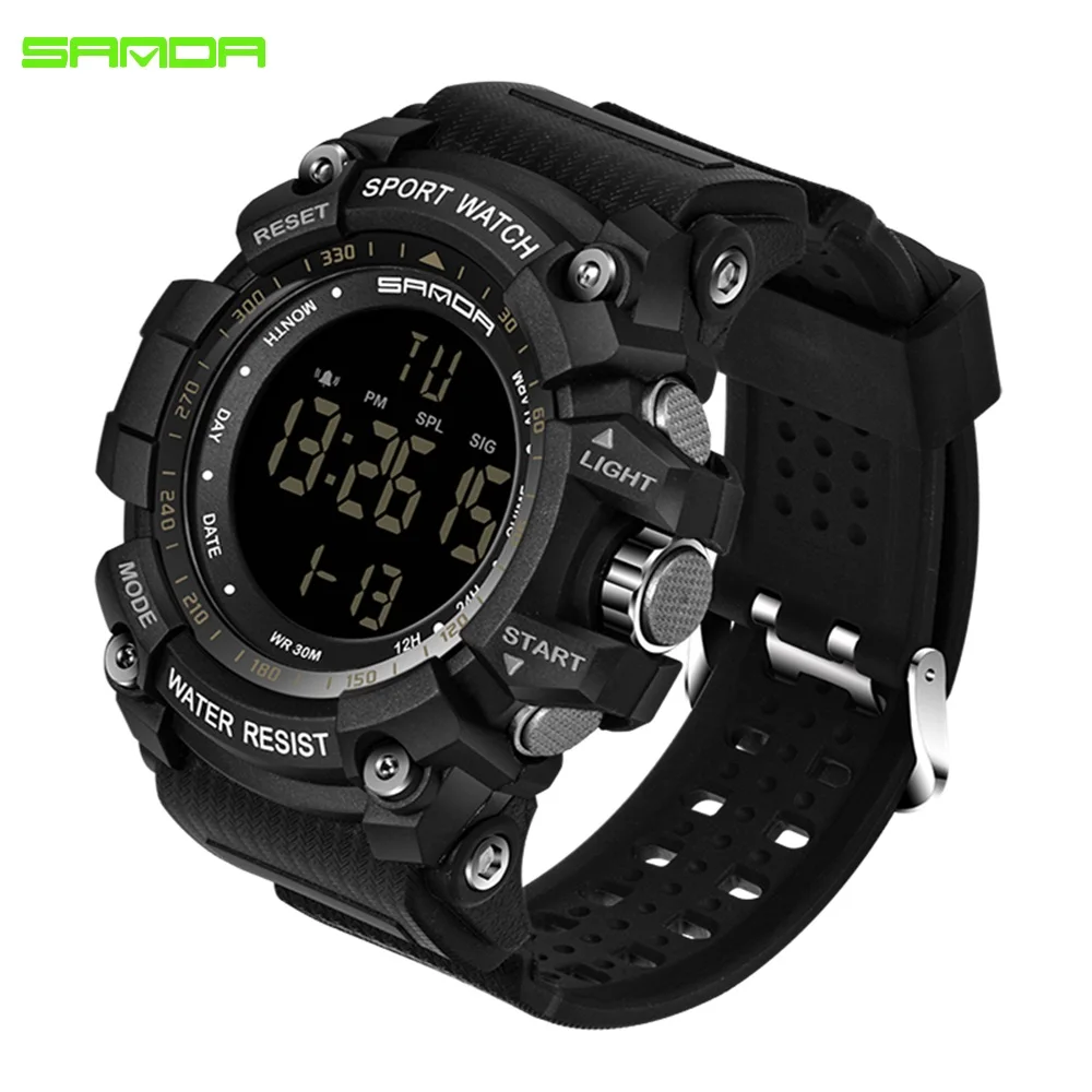 Горячая Марка SANDA мужские спортивные часы водонепроницаемые цифровые наручные