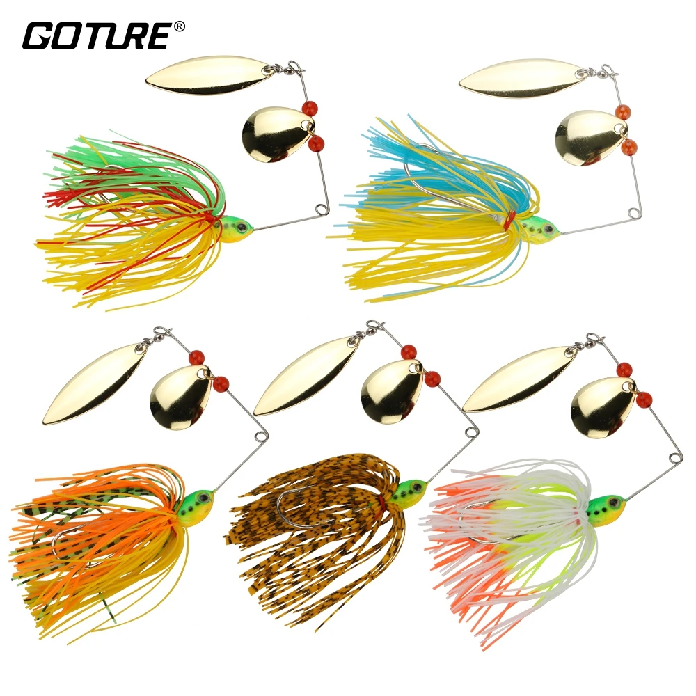 Goture 5pcs/set Spinner Bait Metal Jig 17.5g Fishing Lure Spinner Blades Pike Bass Carp Fishing Tackle Spinnerbait Hard Lure