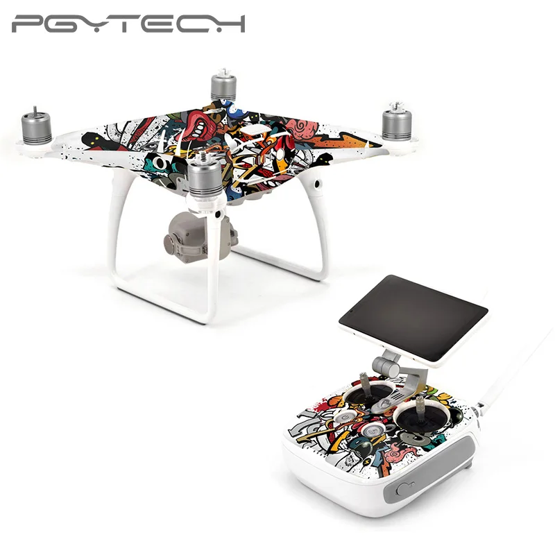 PGYTECH DJI Phantom 4 Pro skin sticker Grain Stickers Waterproof Skin Wrap Protector for Drone Body Remote Control Parts | Электроника