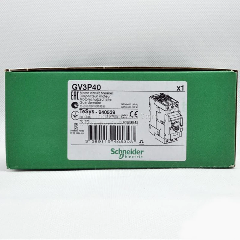 Новый оригинальный Франция Schneider GV3-P40 двигатель выключатель защиты GV3P40 30-40A 3P Тип