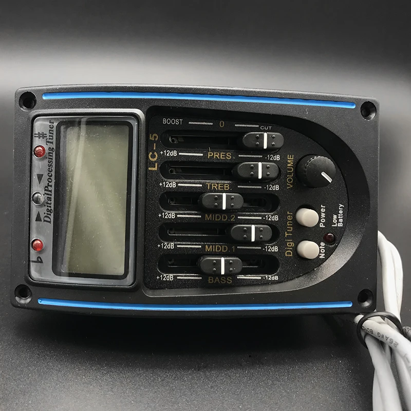 without Microphone LC-5 5 полос акустической гитары Пикап эквалайзер предусилитель ЖК-Тюнер Пьезо Пикап Эквалайзер система с микрофоном - Цвет: without Microphone