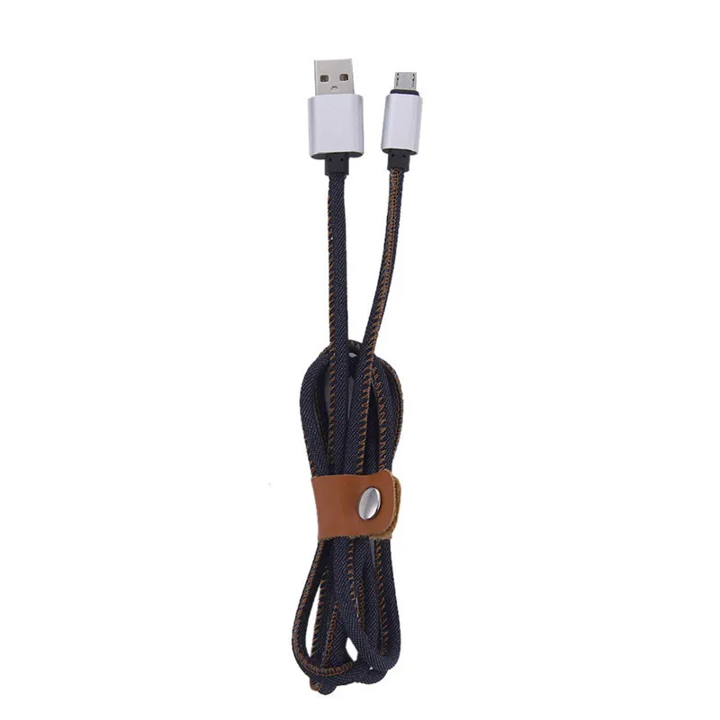 Usb-кабель для зарядки данных ковбойский плетеный провод металлический штекер Micro