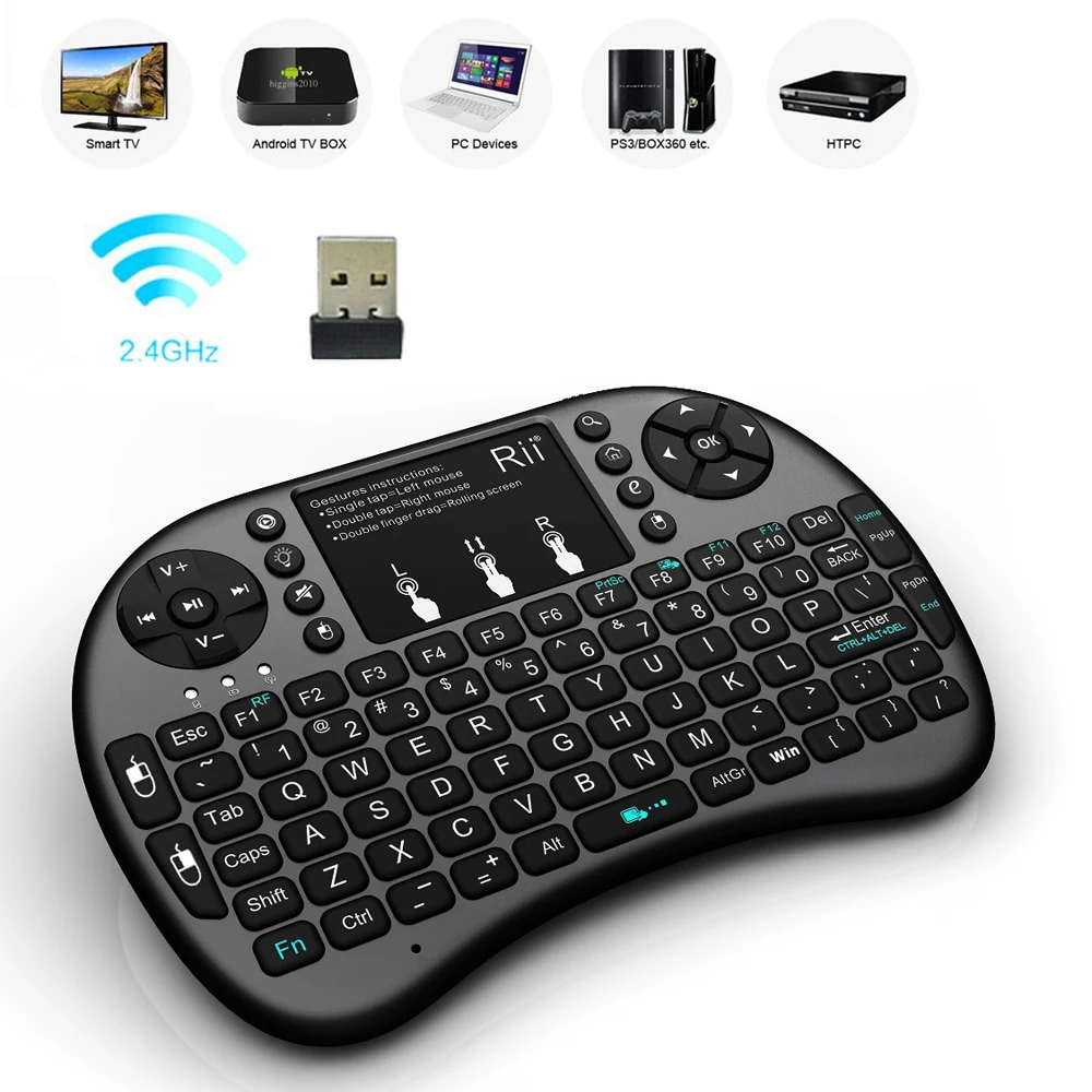 Rii i8+ Mini 2.4Ghz Wireless Russian Spanish Hebrew English Backlight Keyboard With Touchpad For Google Android Smart TV Box
Rii i8+ Mini 2.4Ghz Wireless Russian Spanish Hebrew English Backlight Keyboard With Touchpad For Google Android Smart TV Box