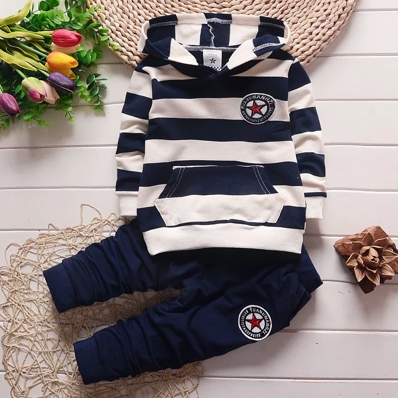 BibiCola Infant Clothes Spring Autumn Baby Boys Girls Hoodies 2018 Long Sleeve Top + Pants 2pcs Suit |