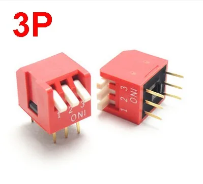 

10pcs/lot 2.54mm 3Pin side of the dial piano key style 3pin DIP switch side DIP switch