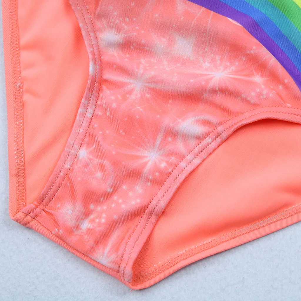 Детский купальник для девочек Цельный со стразами и единорогом детская пляжная