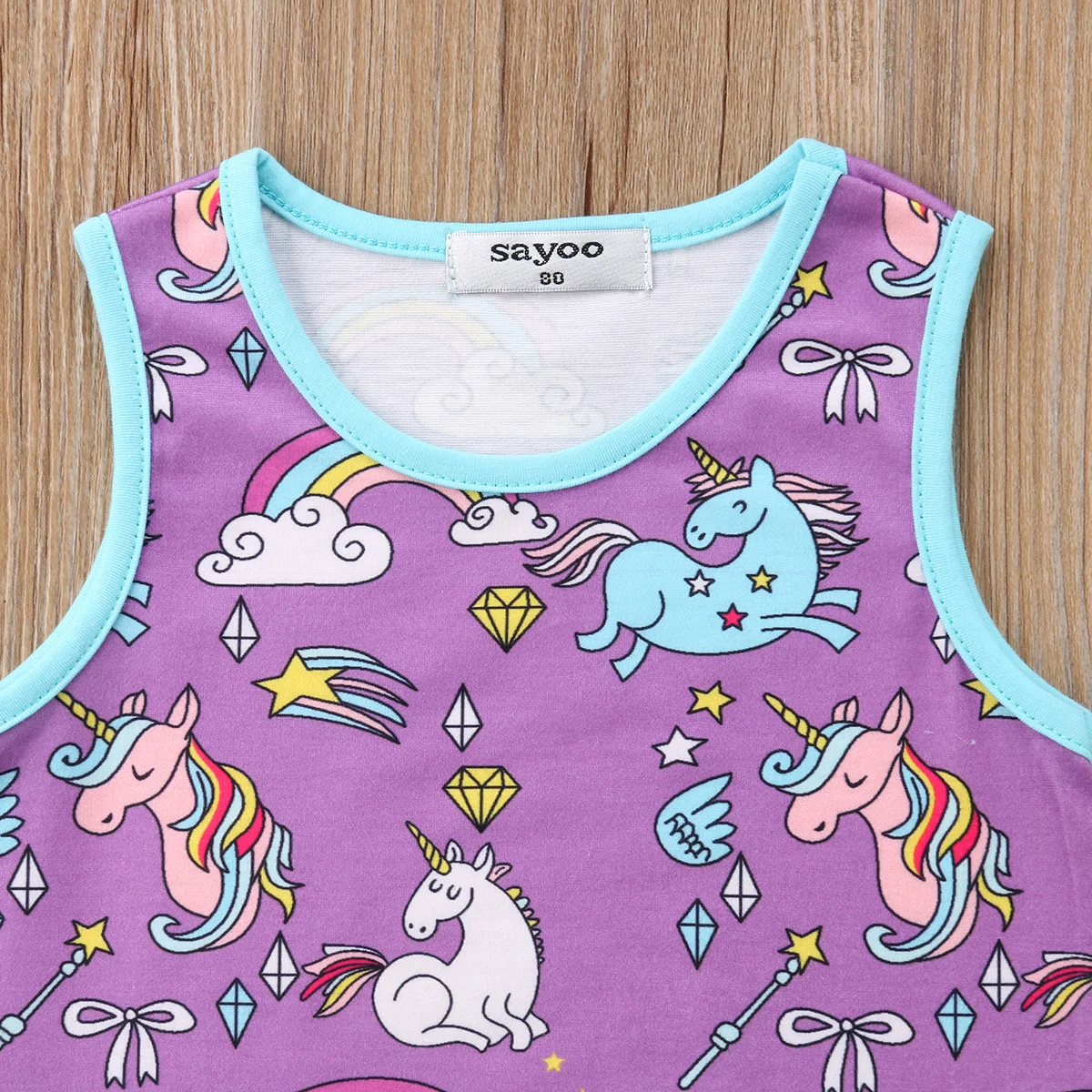 Emmababy Toddler Kids Baby Girls Unicorn Print Vest Dress Princess Sleeveless Sundress Clothes | Детская одежда и обувь