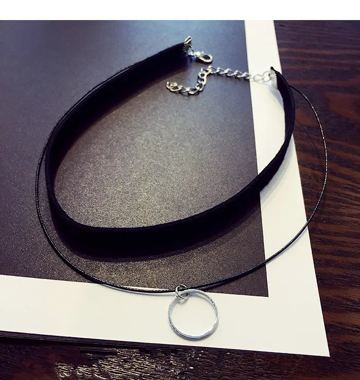 Ожерелье чокер из искусственной кожи с двойным слоем в стиле знаменитостей