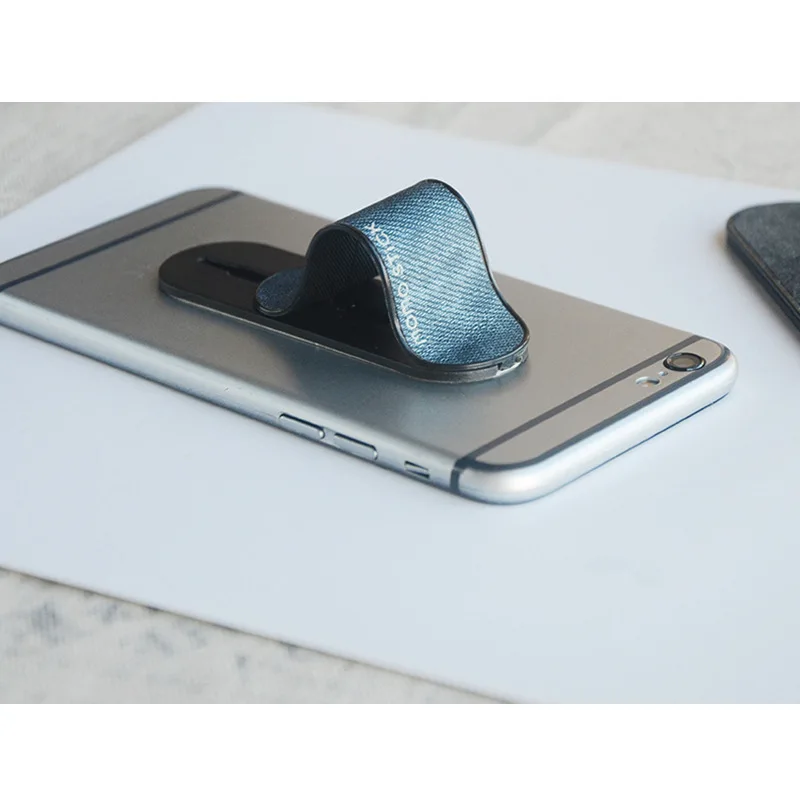 Blue Кольцо-держатель для мобильного телефона с кольцом на палец, джинсовая Многополосная универсальная ручка для телефона для беспроводного зарядного устройства, наклейка на заднюю панель - Цвет: Blue