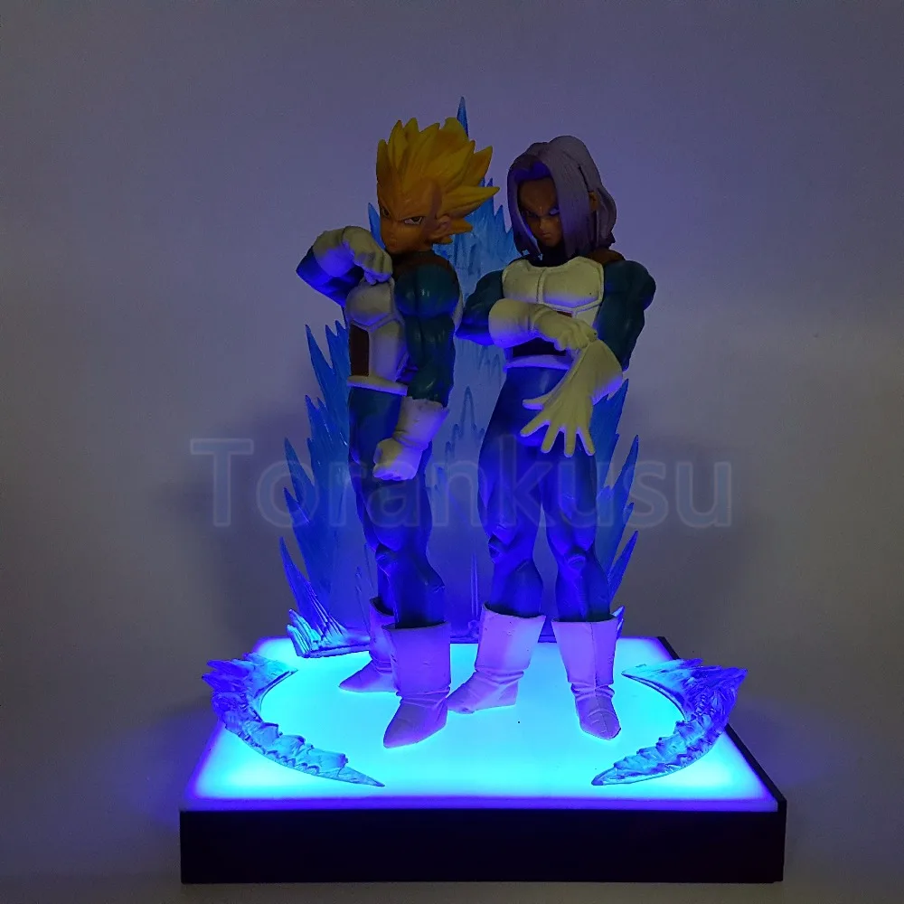Dragon Ball Z фигурки Вегета стволы ROS отец сын LED База DIY дисплей игрушка Супер Saiyan