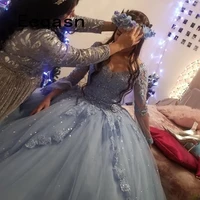 charming quinceanera dresses ball gown long sleeve lace tulle prom debutante sixteen 15 sweet 16 dress vestidos de 15 anos