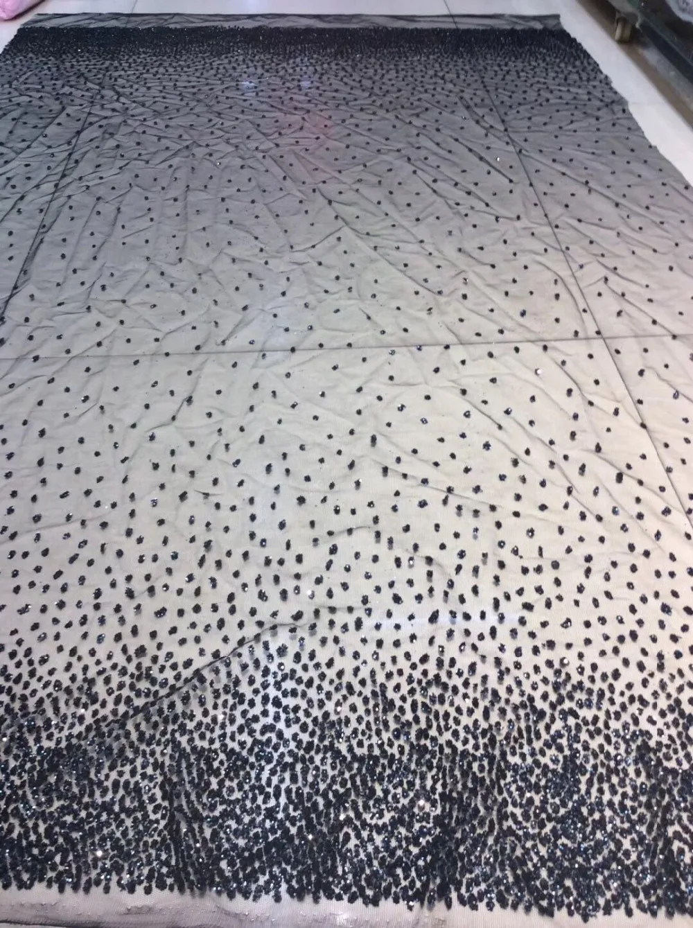 

Черная африканская французская кружевная ткань, Высококачественная африканская Тюлевая кружевная ткань с блестками, кружевная ткань