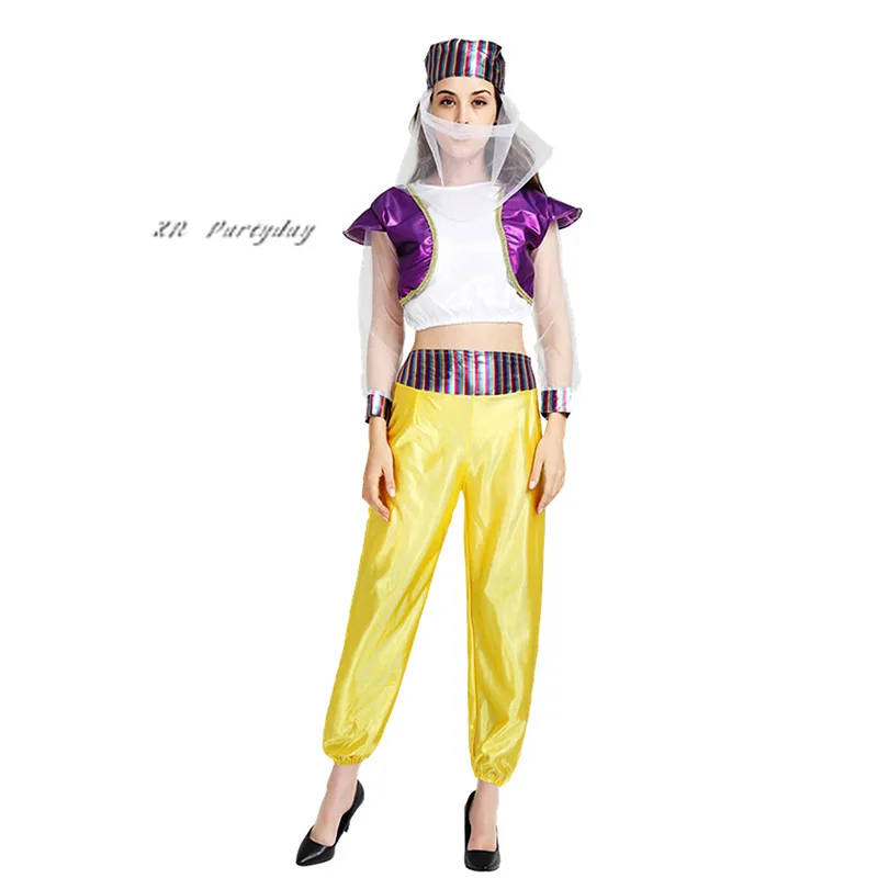 

Adults Men Lady Aladdin Arab King Dubai Prince Cosplay Robe Role Play Masquerade Party Christmas halloween costume for Women