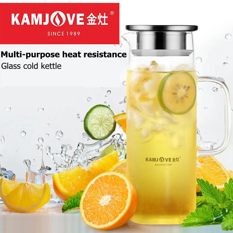 Стеклянные Канистры Kamjove большая емкость горшок для холодной воды с крышкой