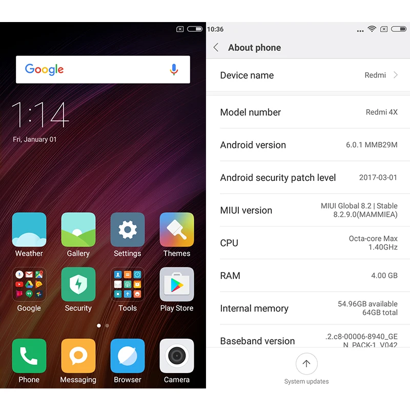 Оригинальный Xiaomi Redmi 4X4X4 ГБ Оперативная память 64 мобильного телефона глобального