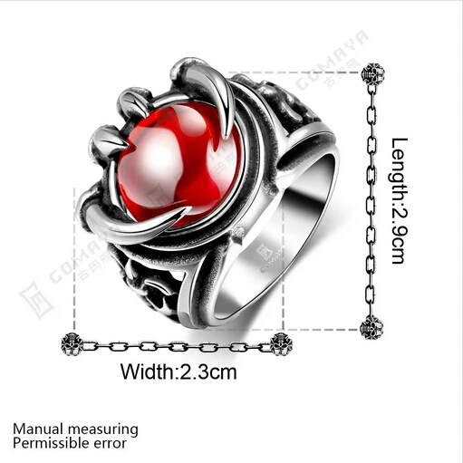 925 просеиватель покрытые кольца для женщин Европа большой красный камень