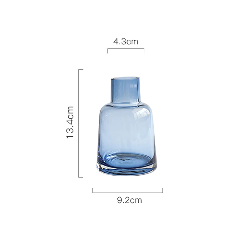 blue 13.4cm Маяк стеклянная ваза серый/синий Террариум стеклянные контейнеры мини небольшая Цветочная ваза украшение дома бутылка цветочный горшок Вазы Свадебные - Цвет: blue 13.4cm