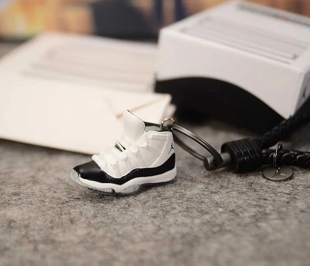 concord Air Jordan 11 Concord брелок в виде кроссовка подвеска 3d мини брелок стерео баскетбольная модель обуви АВТОМОБИЛЬ пара кукла аксессуары - Цвет: concord