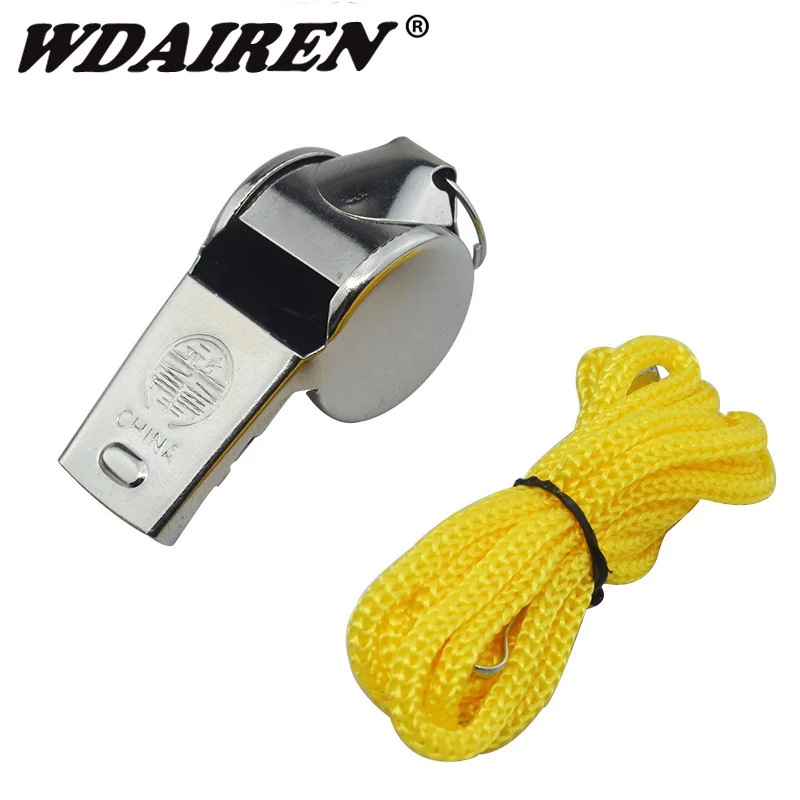 

1Pcs Metal Whistle Referee Sport Rugby Party Outdoor sports Like Whistle Training School Soccer Football Colorful lanyard