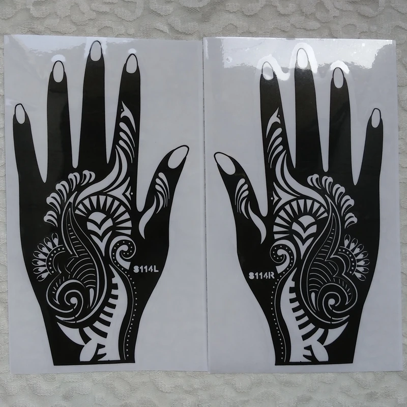 10 шт большие трафареты для татуировок хной цветок Аэрограф Для блесток Менди