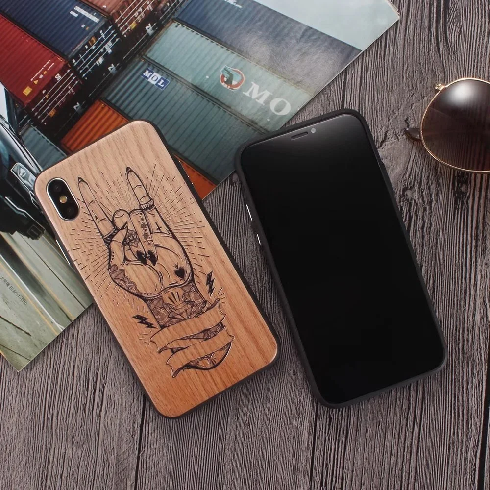 For iphone X XS MAX XR PC + TPU Comfortable Wood Grain 3D Relief Phone Case Apple iPhone 6 6S Plus 7 8 Back Cover Cases |