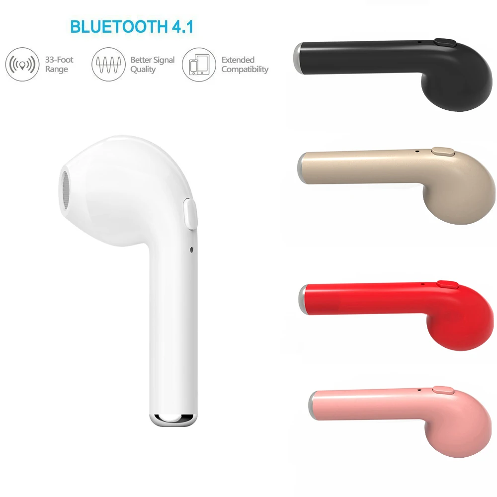 I7 миниатюрные беспроводные наушники Bluetooth вкладыши гарнитура Hands free с микрофоном
