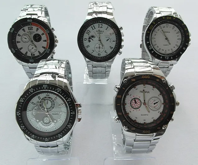 Free shipping 10pcs New Mixed Bulk Man Mens Analog Round Dial Quartz Stainless Steel Wristwatches 056 ( 5 colors to choice) | Наручные