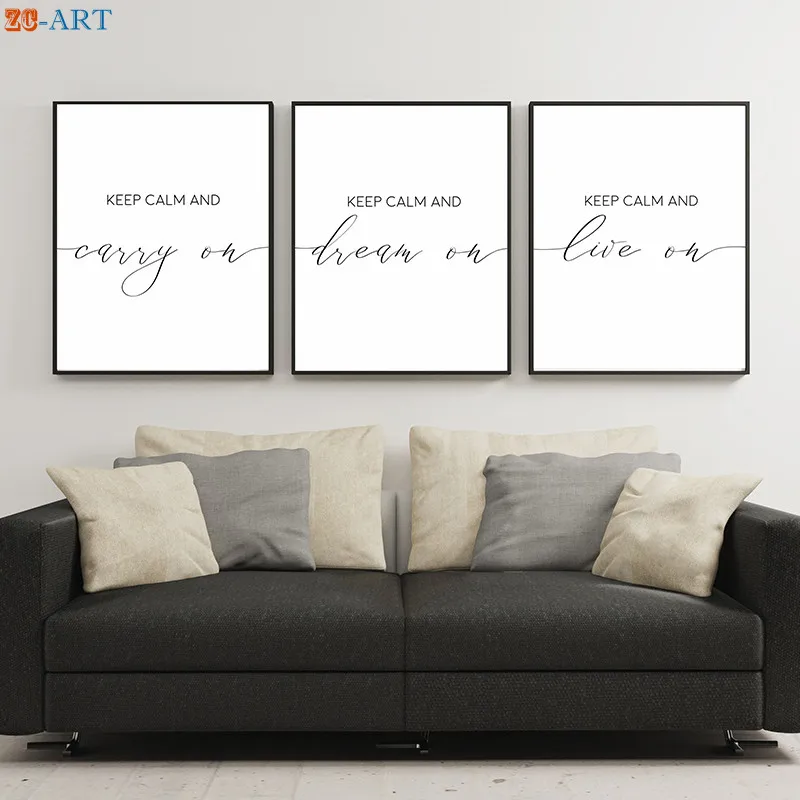 Мотивационные художественные принты постеры с цитатами Keep Calm современные