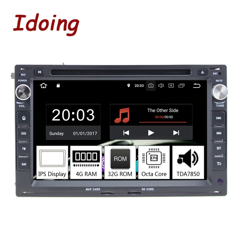 Idoing " 2Din автомобильный Android9.0 Радио мультимедийный плеер для Polo/Passat/B6 PX5 4 Гб+ 32 г Восьмиядерный ips экран gps навигация