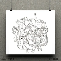 azsg a group of kittenscute kitten clear stamps for scrapbooking diy clip art card making decoration stamps crafts