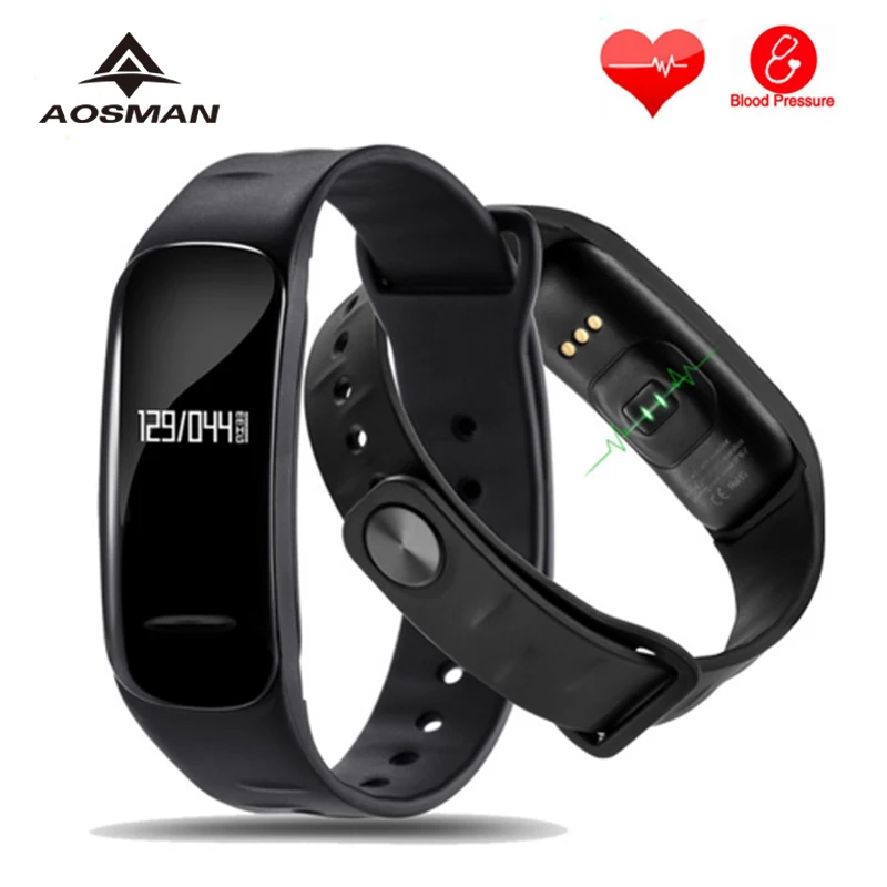 AOSMAN крови Давление монитор сердечного ритма часы C1 смарт браслет Фитнес reloj