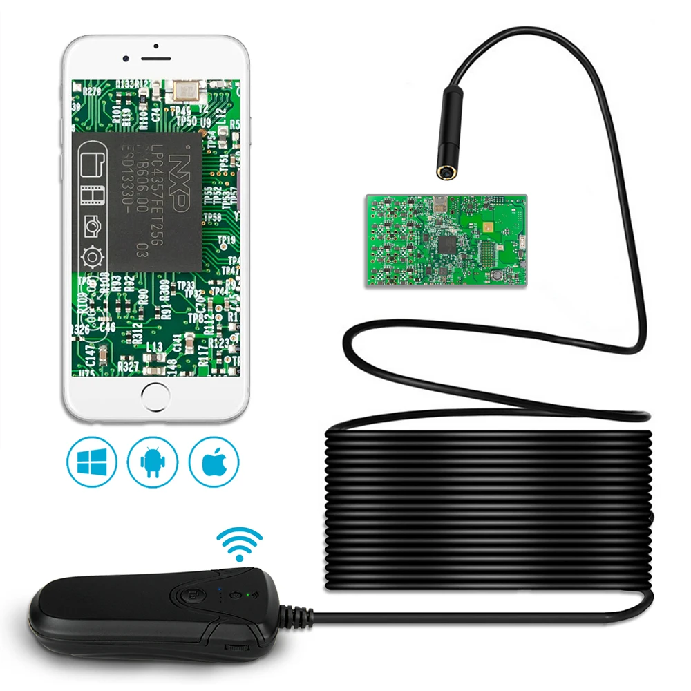 OLOEY 10M WIFI Endoscope Camera Mini Waterproof Soft Cable | Электроника