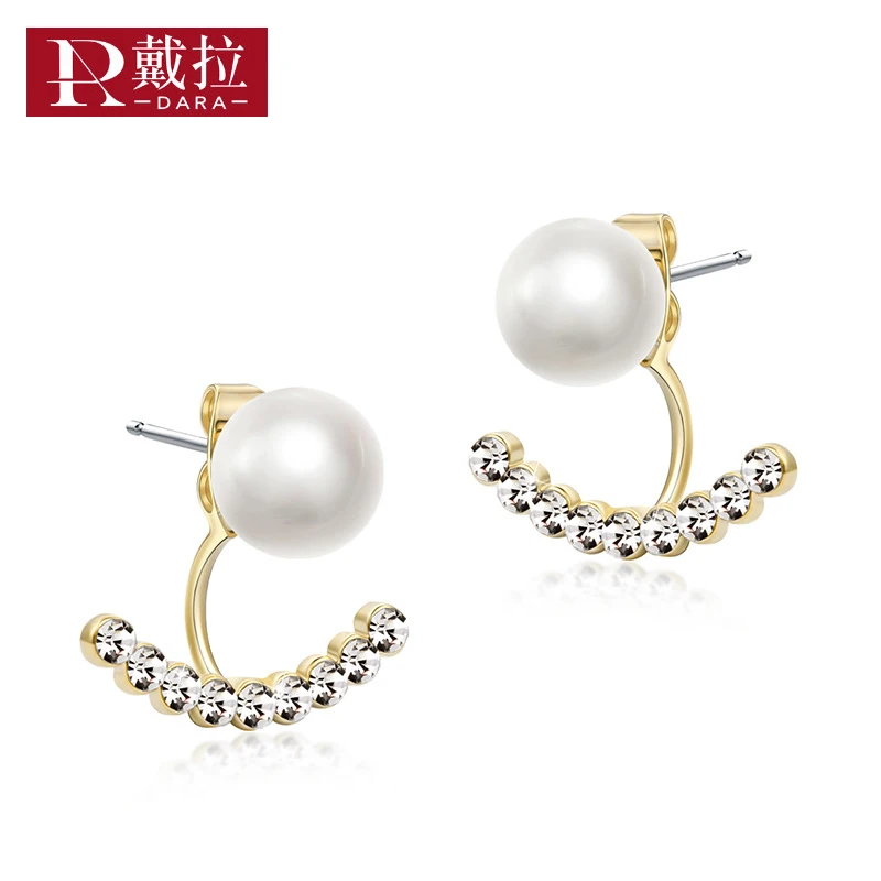 Дара Новый Мода 2017 классический пресноводный жемчуг серьги гвоздики натуральный