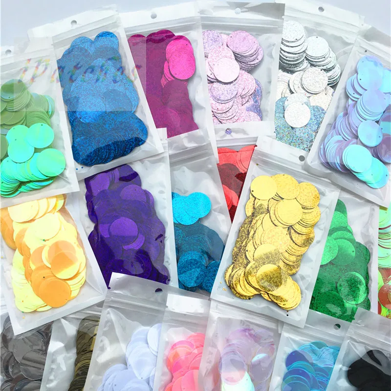 60 шт. плоские и круглые пайетки из ПВХ 25 мм|loose sequins|large sequinssequin paillette |