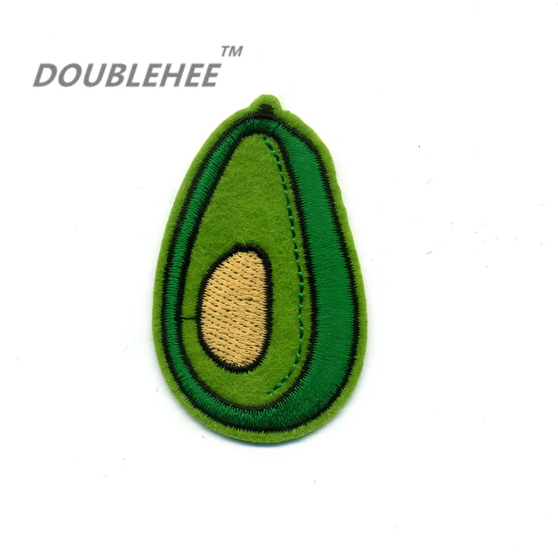 DOUBLEHEE 3 7 см * 6 2 вышитый Утюг на пластыри прекрасный зеленый фруктовый авокадо