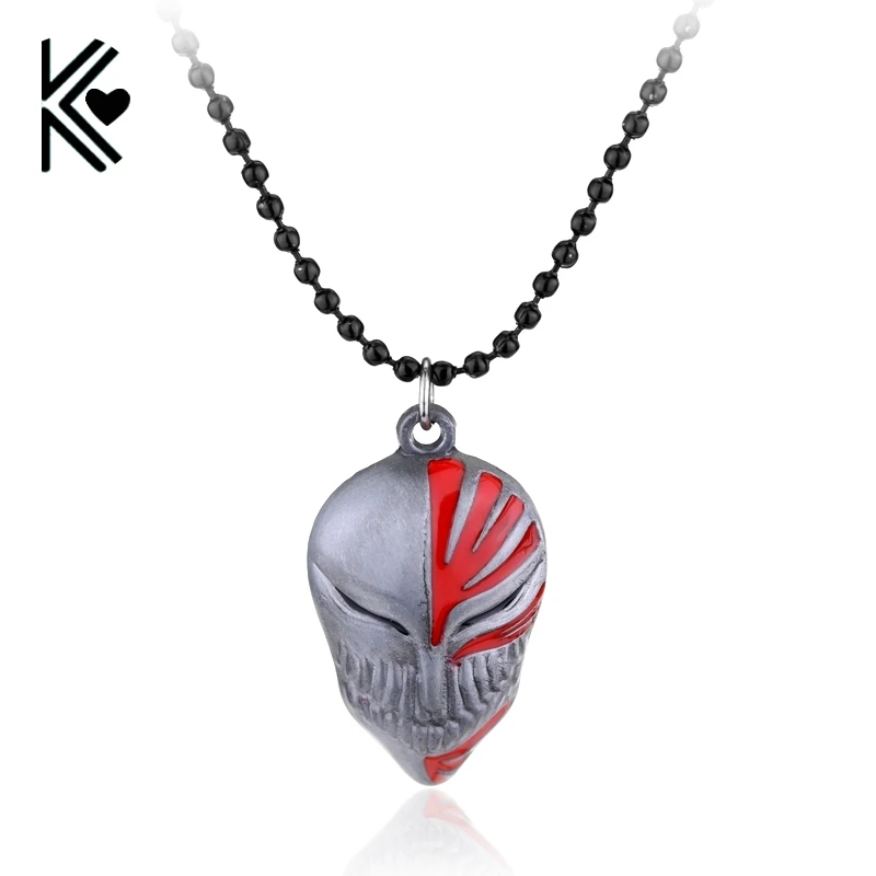 Ожерелье Kurosaki Ichigo серебряная эмалированная маска с логотипом в виде черепа