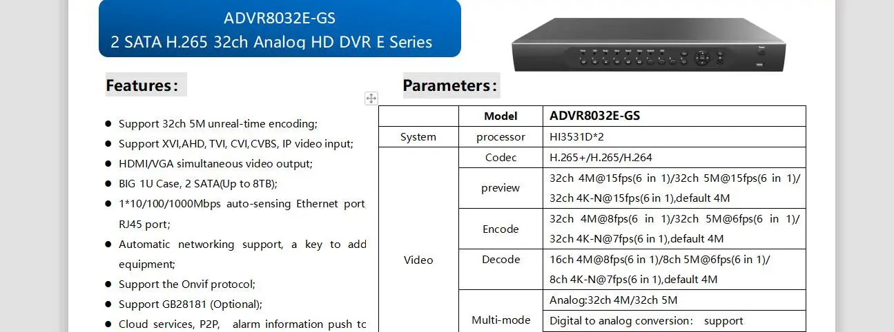 H.265/H.264 32CH 5MP AHD CVI TVI DVR видеонаблюдения для hk xmeye daha камера s ONVIF IP камера Поддержка аудио I/O Сигнализация I/O