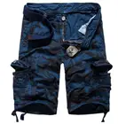 Шорты-карго мужские камуфляжные, повседневные камуфляжные, свободные рабочие короткие брюки в стиле милитари, мужские шорты-бермуды