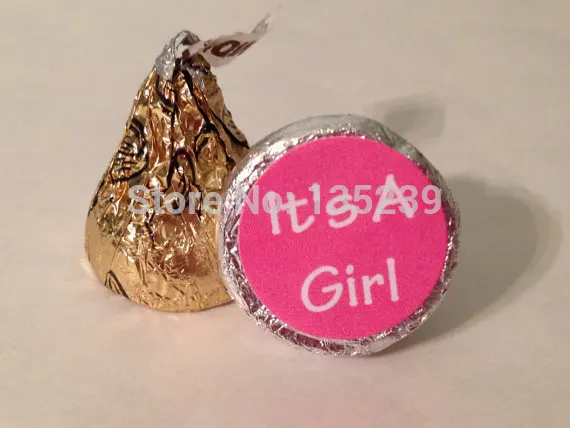 Фото Сладкий ребенок девочка Hershey Kisses' шоколадная наклейка этикетка-розовый узор в Сладкий ребенок девочка Hershey Kisses' шоколадная наклейка этикетка-розовый узор в