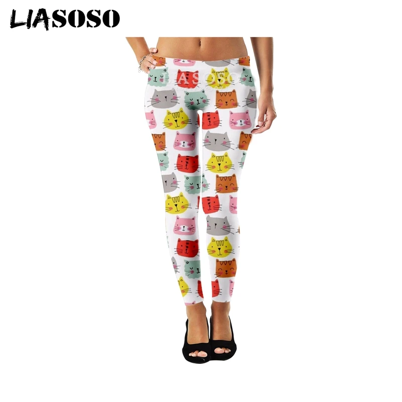 LIASOSO сексуальные модные женские леггинсы эластичные 3D принт шотландская клетка