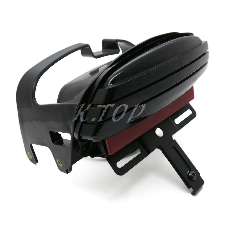 Smoke Tri-Bar LED Fender Turn Signal Tail Light License Plate Bracket For 08+ Harley Dyna Fat Bob |