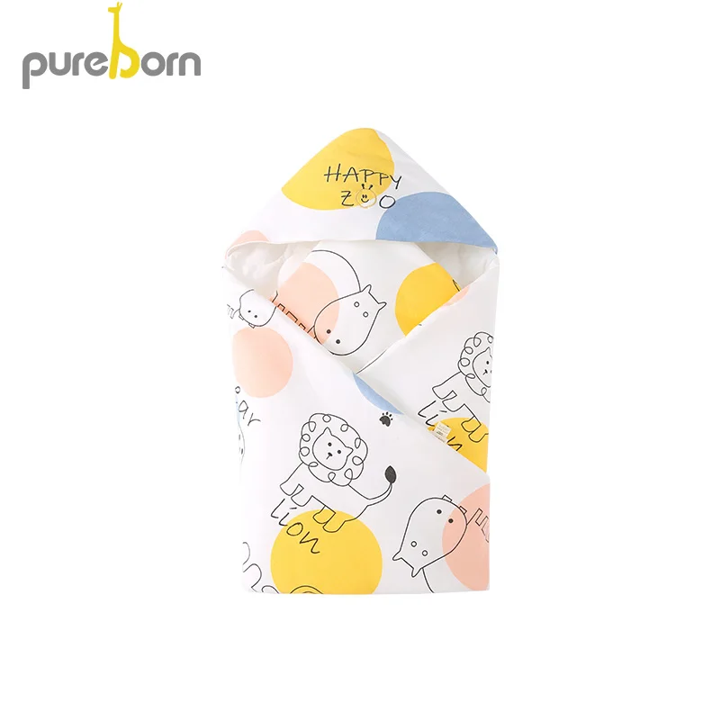 Pureborn/Пеленальное Одеяло для новорожденных мальчиков и девочек с капюшоном