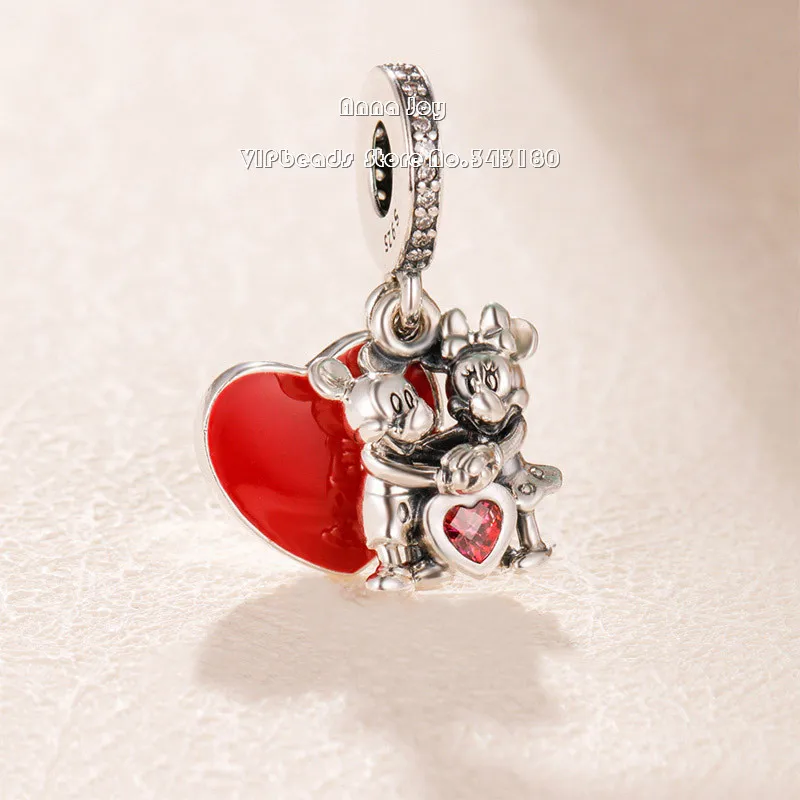 2019 новый 925 стерлингового серебра Dis с Микки Маусом и Минни Маус Love позолоченным
