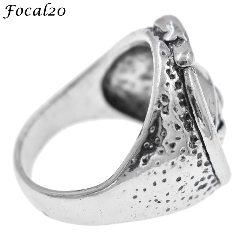 Focal20 Панк Сплав злой Дьявол глаз кольцо античное серебро Цвет унисекс кольца