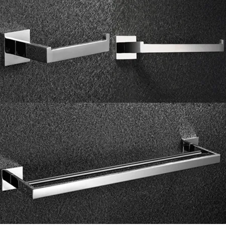 

Free shipping,304# Stainless Steel Bathroom Accessories Set,paper holder,towel ring,Double Towel Bar,Soap basket,bathroom sets