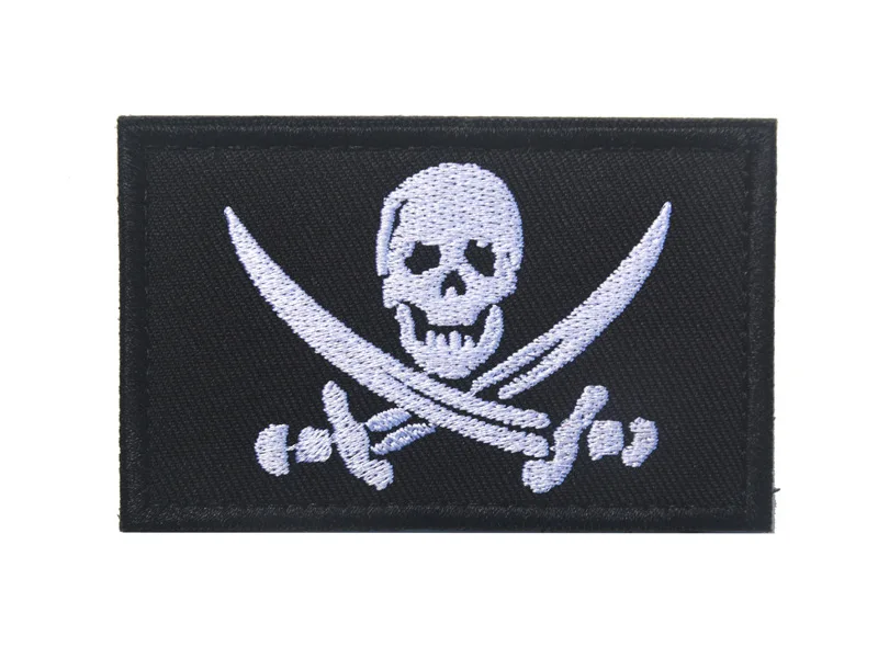 Jolly Rogers пиратский череп США ВМС Вышивка Аппликации значки эмблема военная армия см аксессуар обруч и петля тактический боевой дух - Цвет: NO.9